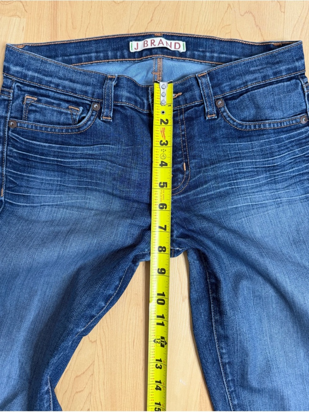 J Brand Blue Distressed Straight-Leg Jeans - Picture 7 of 11